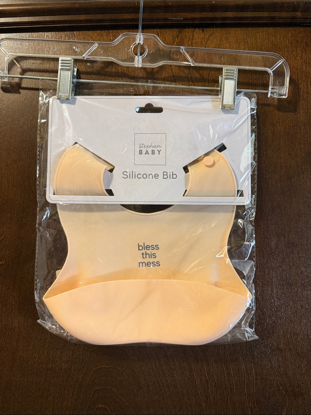 Stephan Baby Peach Silicone Bib - Bless This Mess